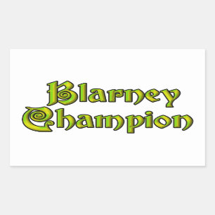 Blarney Champion witte rechthoek stickers