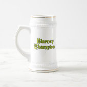 Blarney Kampioen witte stein met gouden sierlijst Bierpul (Links)