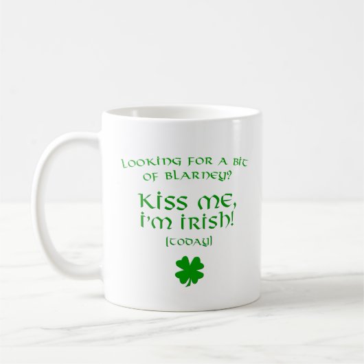 Blarney Kus me Ik ben vandaag Iers Koffiemok (Links)
