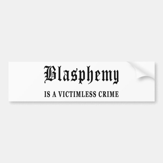 Blasfemie Bumpersticker (Voorkant)