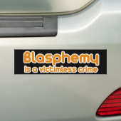 Blasfemie is een misdaad zonder slachtoffers bumpersticker (Op auto)