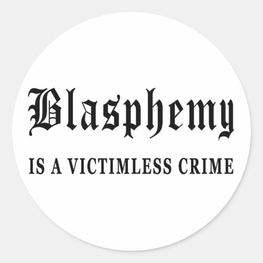 Blasfemie Ronde Sticker (Voorkant)