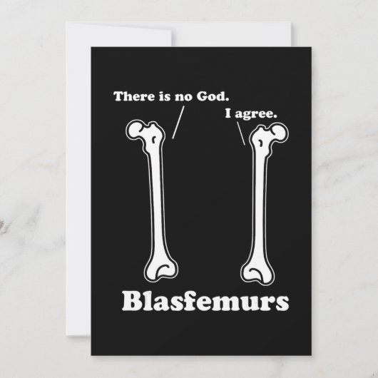 blasfemurs grammatica pun, grappige biologie feestdagenkaart (Voorkant)