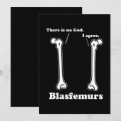 blasfemurs grammatica pun, grappige biologie feestdagenkaart (Voorkant / Achterkant)