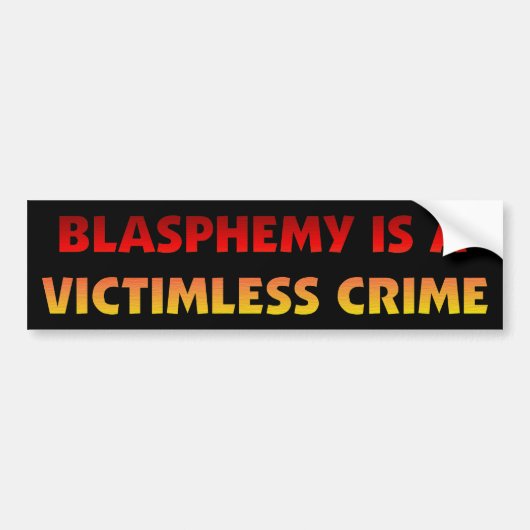 Blasfemy Victimless Crime Bumpersticker (Voorkant)