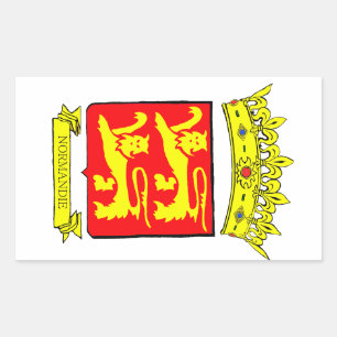 BLASON NORMANDIE RECHTHOEKIGE STICKER