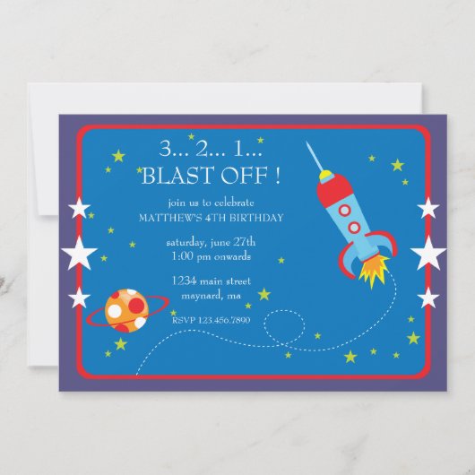 Blast of Birthday Invitation Kaart (Voorkant)