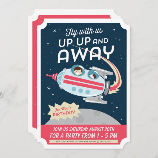 Blast of Birthday Invite Kaart (Voorkant / Achterkant)