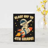 Blast Off 4e klas raket dab ruimte koele school V Kaart (Gele Bloem)