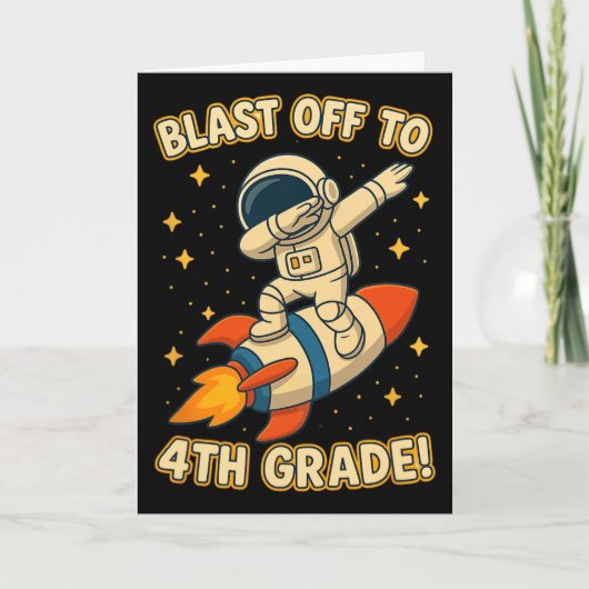 Blast Off 4e klas raket dab ruimte koele school V Kaart (Voorkant)