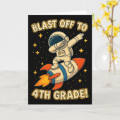 Blast Off 4e klas raket dab ruimte koele school V Kaart (Gele Bloem)