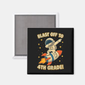 Blast Off 4e klas raket dab ruimte koele school V Magneet (Voorkant / Achterkant)