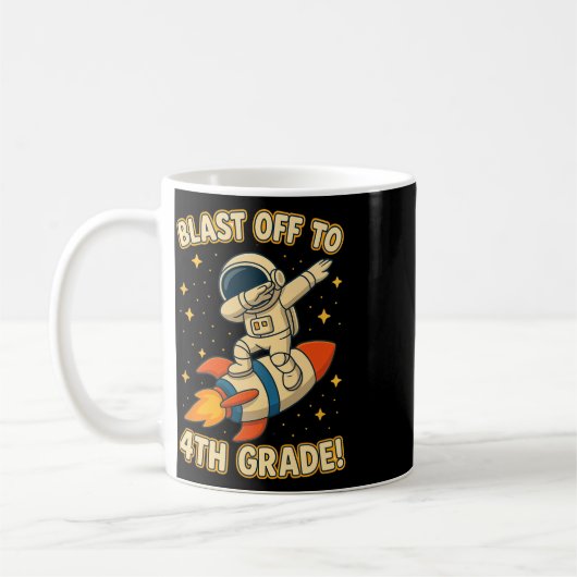 Blast Off 4th Grade Rocket Dab Space Cool School V Koffiemok (Links)