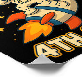 Blast Off 4th Grade Rocket Dab Space Cool School V Poster (Hoek)