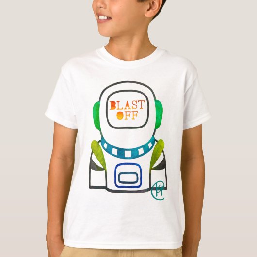Blast Off Astronaut Boys T T-shirt (Voorkant)