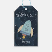 Blast Off Eerste reis rond de zon Eerste verjaarda Cadeaulabel (Voorkant)