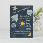 Blast Off Eerste reis rond de zon Eerste verjaarda Kaart (Staand voorkant)