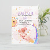 BLAST OFF Galactische Viering Kaart (Staand voorkant)