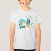 Blast off-graad pre-k klasse 2022 Rocket Ship Tri-Blend Shirt (Voorkant)
