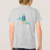 Blast off-graad pre-k klasse 2022 Rocket Ship Tri-Blend Shirt (Achterkant)