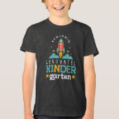 Blast Off Graduated Kindergarten 2022 Rocket Ship Tri-Blend Shirt (Voorkant)