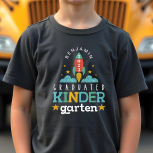 Blast Off Graduated Kindergarten 2022 Rocket Ship Tri-Blend Shirt