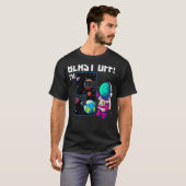 Blast off Ik ben 5 Verjaardag Astronaut 5e Space P T-shirt (Voorkant volledig)