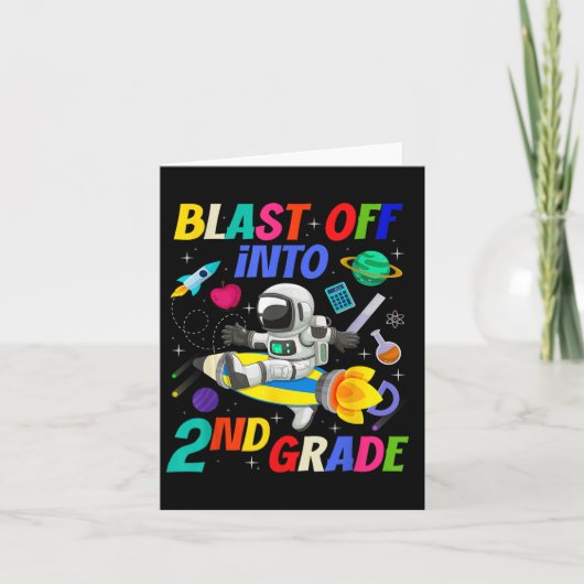 Blast off in de 2e klas ruimte terug naar school s kaart (Voorkant)