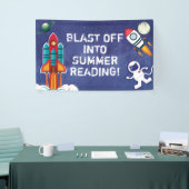 Blast off in de zomer lezen aangepaste bibliotheek spandoek (Beurs)