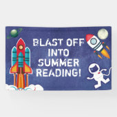 Blast off in de zomer lezen aangepaste bibliotheek spandoek (Horizontaal)