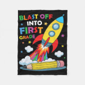 Blast Off Into 1st Grade First Day Of School  Fleece Deken (Voorkant)