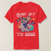 Blast Off Into 7th Grade Astronaut Space Back To S T-shirt (Design voorkant)