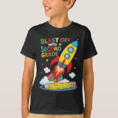 Blast Off Into Second Grade First Day Of School  T-shirt (Voorkant)