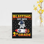 Blast off naar 1e klas eerste dag van school 2 kaart (Gele Bloem)