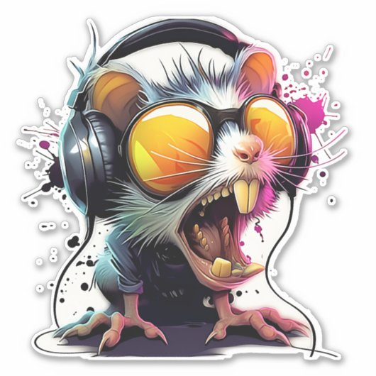 Blast Off: Neon Beast Mode Sticker (Voorkant)