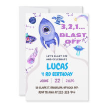Blast Off Outer Space verjaardagsfeestje