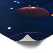 Blast Off – Poster van cartoonraket (Hoek)