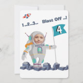 Blast off Rocket Birthday Kaart (Voorkant)