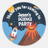 Blast off Rocket Science party kinder Ronde Sticker (Voorkant)