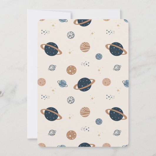 Blast off Rocket Ship 1e Verjaardag Kaart (Achterkant)