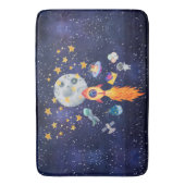 Blast-Off Rocketship Kinder badkamermat Badmat (Voorkant Verticaal)