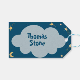 Blast off ruimte avontuur kinderen verjaardag cadeaulabel