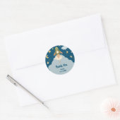 Blast off ruimte avontuur kinderen verjaardag ronde sticker (Envelop)