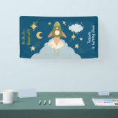 Blast off ruimte avontuur kinderen verjaardag spandoek (Beurs)