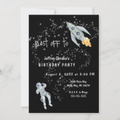 Blast Off Space Astronaut Birthday Party Kaart (Voorkant)