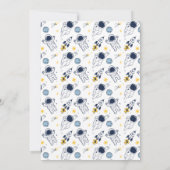 Blast Off Space Birthday Uitnodiging (Achterkant)