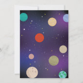 Blast Off Space Galaxy Birthday Party Rocket Moon Kaart (Achterkant)