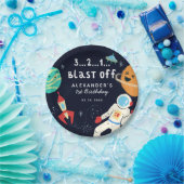 Blast Off Space Thema Verjaardagsfeest Papieren Bordje (Feest)