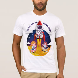 "Blast Off to Knowledge Rocket Schoolgirl T-shirt" T-shirt