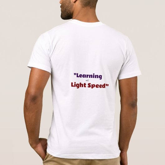 "Blast Off to Knowledge Rocket Schoolgirl T-shirt" T-shirt (Achterkant)